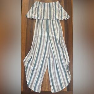 O’Neill Boho Off Shoulder Striped Jumpsuit Beach Vacation Small